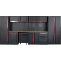 HBM professionelles, modulares Werkstattsystem der Extraklasse, 17-teilig, schwarz-rot