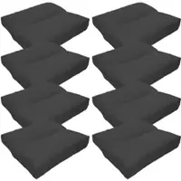 NYVI Loungekissen SunLounge Outdoor 40x40 cm Anthrazit 8er Set - Wasserabweisend, Schmutzabweisend, Bequem, für Stühle, Bänke, Boden