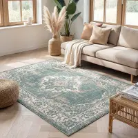 FRAAI Teppich Vintage - Spring Medaillon Grün Creme 140x200 cm