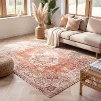 FRAAI Teppich Vintage - Spring Medaillon Terracotta Creme 140x200 cm