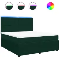 vidaXL Boxspringbett mit Matratze Dunkelgrün 180x200 cm Samt