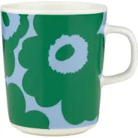 Marimekko - Oiva Unikko Becher mit Henkel 250 ml, weiß / grün / hellblau