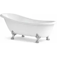Casa Padrino Luxus Jugendstil Badewanne Weiß / Silber 170 cm - Italy