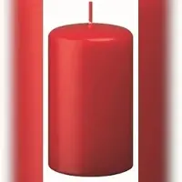 Kopschitz Kerzen Flachkopf-Stumpenkerzen Rot 80 x Ø 40 mm, 12 Stück