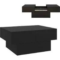 En.casa Ausziehbarer Couchtisch 'Lens' mit Stauraum 80 x 60 x 36 cm Schwarz