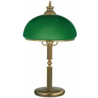 Casa Padrino Luxus Barock Tischleuchte Messing mit Patina / Grün Ø 30 x H. 54 cm