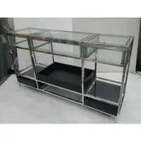 Casa Padrino Luxus Shopvitrine mit Glasfächern Glas Theke 153 x 42 x H 88 cm Ladeneinrichtung Vitrine Ladentheke
