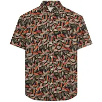 Camel active Kurzarmhemd mit floralem Muster und Button-Down-Kragen