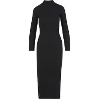 Urban Classics Shirtkleid "Ladies Rib Longlseeve Mockneck Dress" 1 Stk. tlg.