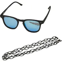 Urban Classics Sonnenbrille Sunglasses Arthur With Chain Black/Blue