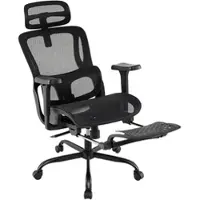 Costway Ergonomischer Bürostuhl Verstellbarer Lendenstütze Schwarz