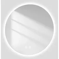 Emke Badspiegel mit Beleuchtung Φ60cm, 3 Farbtemperaturen(3000K-6500K) und dimmbaren, Touch Schalter