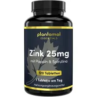 Plantomol Essentials - Zink Tabletten 25mg pro Kapsel mit besonders hoher Bioverfügbarkeit 120 St