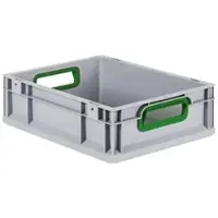 Proregal Eurobox Nextgen Color HxBxT 12 x 30 x 40 cm 11 Liter Griffe Grün Offen Glatter Boden Eurobehälter Transportbox