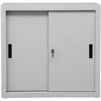 Proregal Schiebetürenschrank Ant | 2 Ordernhöhen | HxBxT 75x80x45 cm | Grau