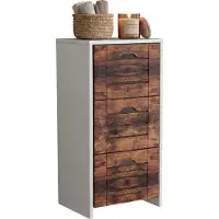 VCM Midischrank – schmaler Badschrank mit 3 Schubladen, H. 76 x B. 38 x T. 28 cm, kompakte Aufbewahrung für Badezimmer, Badmöbel Schubladenkommode, Flonali