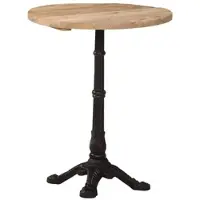 DELUKE Bistrotisch FRANZ Ø60x76cm Raues Mangoholz Rund Esstisch Vintage Kleiner Tisch Cafe Gartentisch Balkontisch Outdoortisch