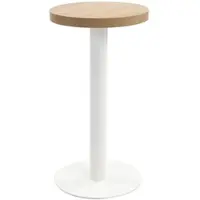 DELUKE Bistrotisch FLORI Rund Hellbraun/Weiß 40cm MDF Esstisch Kleiner Tisch Cafe Gartentisch Balkontisch Outdoortisch