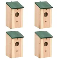DELUKE Vogelhaus zum Aufhängen - 4er Set Nistkasten für Wildvögel Vogelvilla aus Holz Baumvogelhaus Holz-Vogelhaus