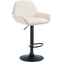 DELUKE Barhocker DUBLIN Creme Samt Schwarz Barstuhl Mit Lehne Tresenhocker Tresenstuhl