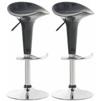DELUKE 2er Set Barhocker CEKOT - Kunststoff Grau 37x37x87 cm | Barstuhl Höhenverstellbar Drehbar Tresenhocker Tresenstuhl Kneipenhocker Kneipenstuhl