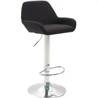 DELUKE Barhocker DUBLIN Schwarz Stoff Chrom Barstuhl Mit Lehne Tresenhocker Tresenstuhl