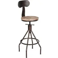 DELUKE Barhocker SALIS Holz Bronze 41x41x96cm Barstuhl Mit Lehne Tresenhocker Tresenstuhl