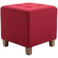 DELUKE Sitzhocker CELIS Stoff Rot 45x45x46cm Hocker Schlafzimmer Polsterhocker Wohnzimmer Sitzbank Esszimmer