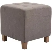 DELUKE Sitzhocker CELIS - Stoff Taupe 45x45x46 cm | Hocker Schlafzimmer Polsterhocker Wohnzimmer Sitzbank Esszimmer