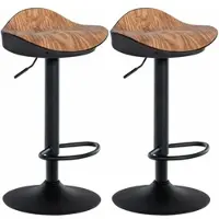 DELUKE 2er Set Barhocker GOKAR - Kunstleder Natura 39x40x66 cm | Barstuhl Drehbar Tresenhocker Tresenstuhl Kneipenhocker Kneipenstuhl