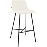 DELUKE Barhocker GEKEL Samt Creme 44x49x98cm Barstuhl Mit Lehne Tresenhocker Tresenstuhl