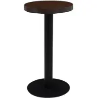 DELUKE Bistrotisch FLORI Rund Dunkelbraun/Schwarz 40cm MDF Esstisch Kleiner Tisch Cafe Gartentisch Balkontisch Outdoortisch