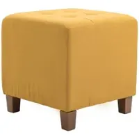 DELUKE Sitzhocker CELIS - Stoff Gelb 45x45x46 cm | Hocker Schlafzimmer Polsterhocker Wohnzimmer Sitzbank Esszimmer