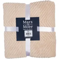 Mars & More Plaid Fischgratmuster Beige 140x200cm