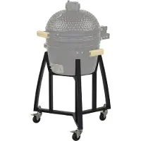 Kitchenbrothers Kamado BBQ Sockel - Für 41⌀ cm - Geeignet für 16-Zoll Kamado - 102 cm Höhe - Mit Rädern und Bremse - Schwarz