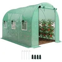 Outsunny -Foliengewächshaus-200L x 300B x 200H cm-Grün
