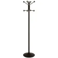 Proregal Freistehender Garderobenständer mit 8 Haken | Lackierter Stahl | Höhe 173cm | Schwarz