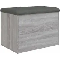 DELUKE Sitzbank JONA Mit Stauraum Grau Sonoma 62x42x45cm Aufbewahrungsbank Flurbank Garderobenbank