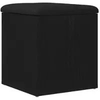 DELUKE Sitzbank JONA Mit Stauraum Schwarz Eichen-Optik 42x42x45cm Aufbewahrungsbank Flurbank Garderobenbank