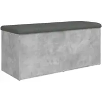 DELUKE Sitzbank JONA Mit Stauraum Betongrau 102x42x45cm Aufbewahrungsbank Flurbank Garderobenbank