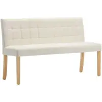 DELUKE Sitzbank CILD 140cm Creme Samt Indoor Küchenbank Esszimmerbank Flurbank Mit Rückenlehne