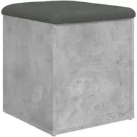 DELUKE Sitzbank JONA Mit Stauraum Betongrau 42x42x45cm Aufbewahrungsbank Flurbank Garderobenbank