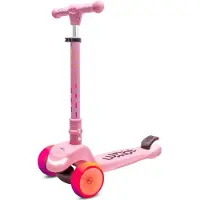 Sun baby LUMI RIDE Trottinette pour enfants Trottinette à trois roues avec LED, freins arrière, hauteur réglable, charge maximale 50kg, pliable Arc-en-ciel rosa