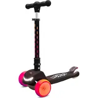 Sun baby LUMI RIDE Kinder Roller Kinderscooter Dreiradscooter mit LED Räder, Hinterbremsen, Höhenverstellbare, bis 50kg belastbar, klappbar Regenbogen