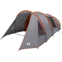 vidaXL Tunnelzelt 4-Personen 4 Personen Grau und Orange
