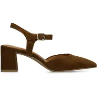 No Stress Braune Slingbackpumps aus Veloursleder | Größe 37