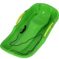 KOTARBAU Bob mit Bremse 79 x 38 x 16 cm Plastik Kinderbob Kunststoff Schneebob Robust & Ergonomisch Grün