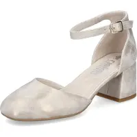 Rieker Damen Pumps Fesselriemen metallic Blockabsatz 44762, Größe:41 EU, Farbe:Gold