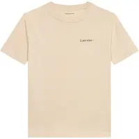 Calvin Klein Unisex Chest Logo Ss T-shirt Oatmeal Größe: 16 | T-Shirts Outlet | kids