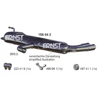 ERNST 156042 Endschalldämpfer für VW GOLF VI (5K1) Auspuff